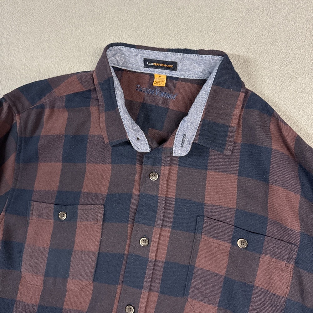 Taylor Vintage Shirt Mens XL Multicolor Plaid Flannel Long Sleeve Button Down